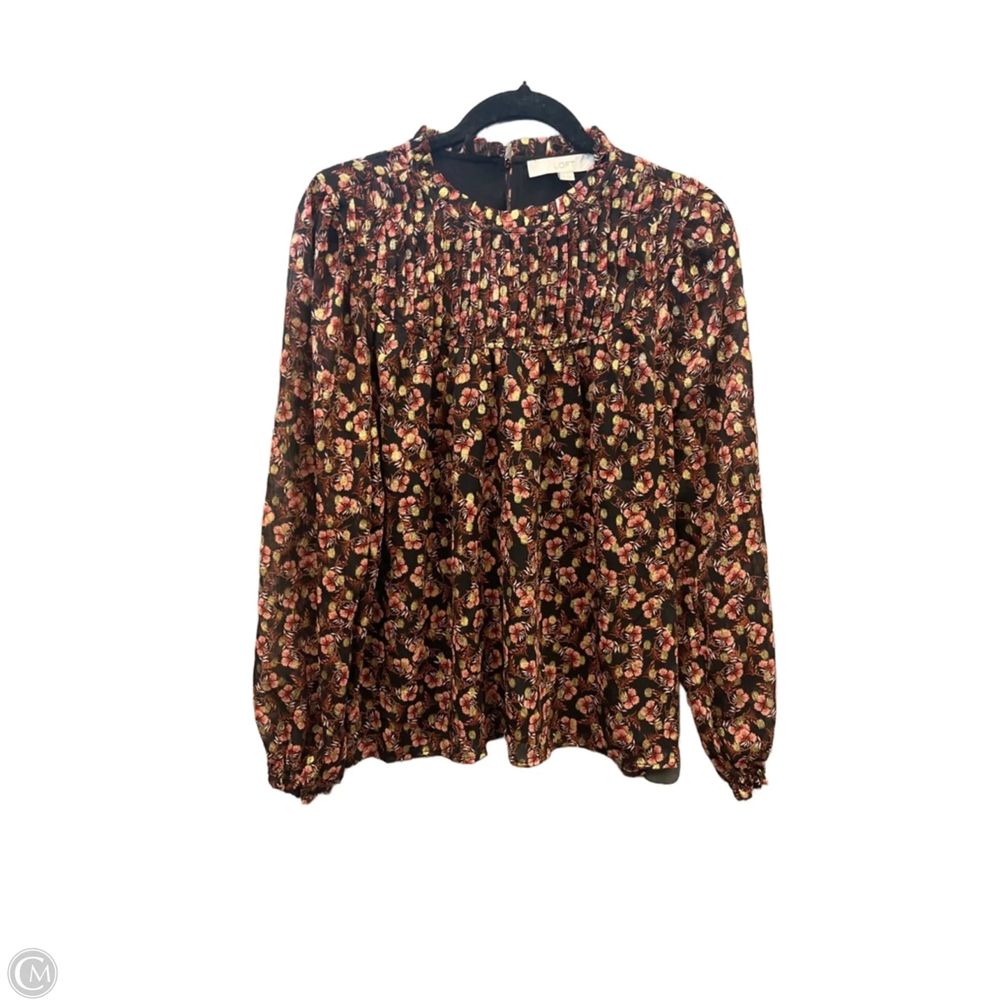 Top Long Sleeve By Loft In Black, Size: M