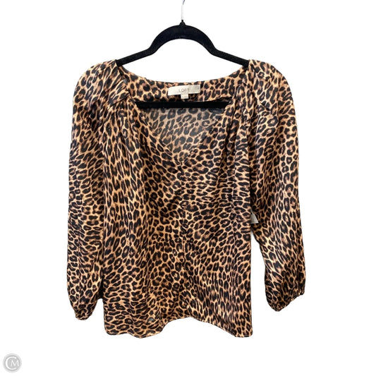 Top Long Sleeve By Loft In Animal Print, Size: S