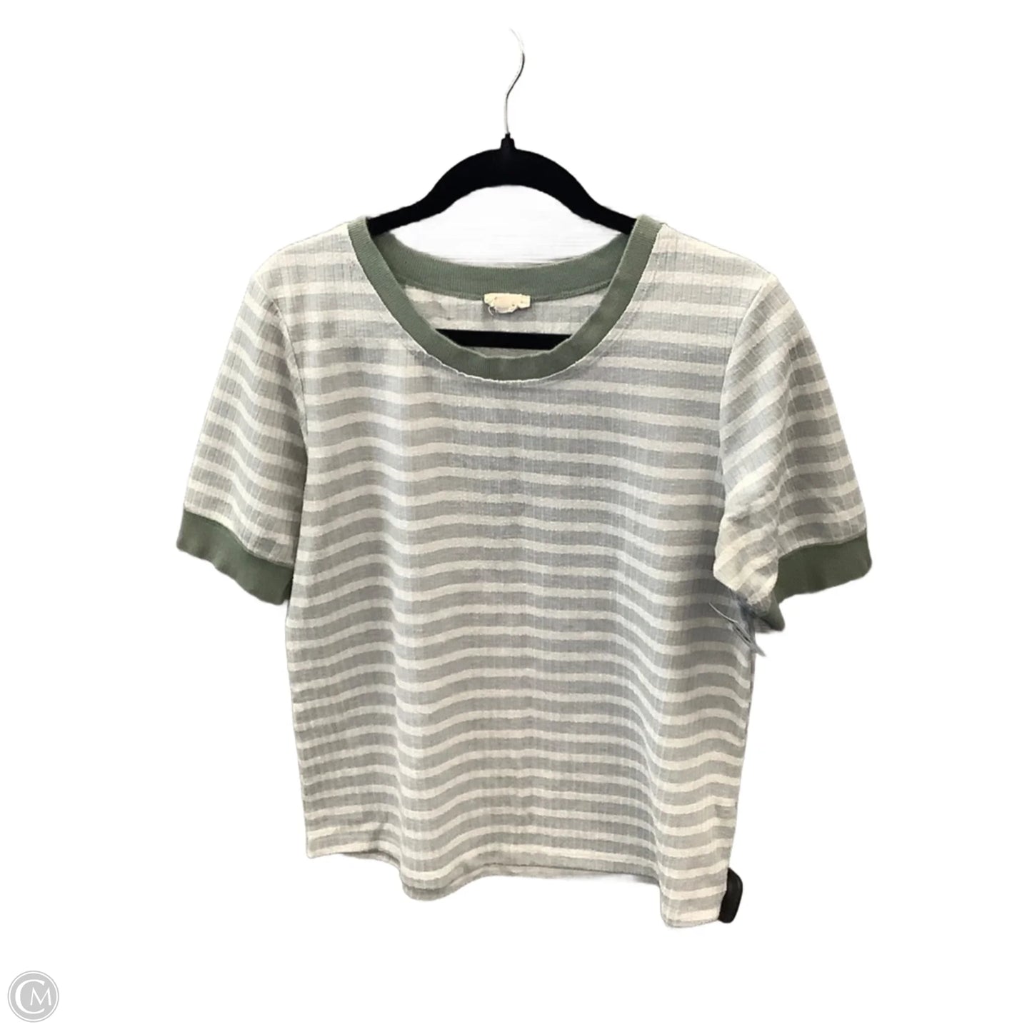 Top Short Sleeve By Hem & Thread In Striped Pattern, Size: L