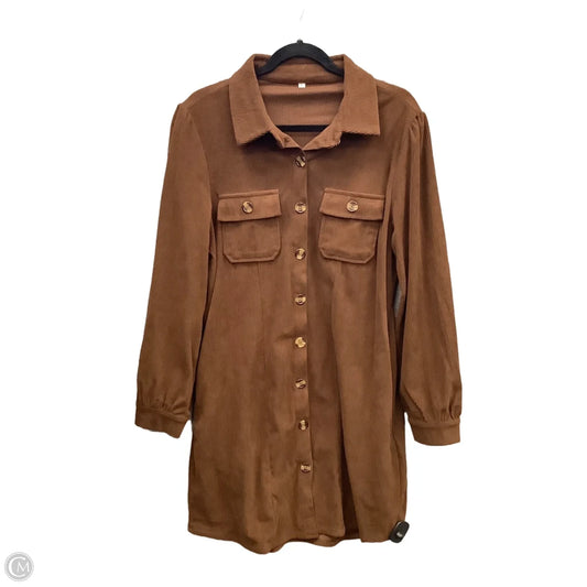 Dress Casual Short By Clothes Mentor In Brown, Size: L