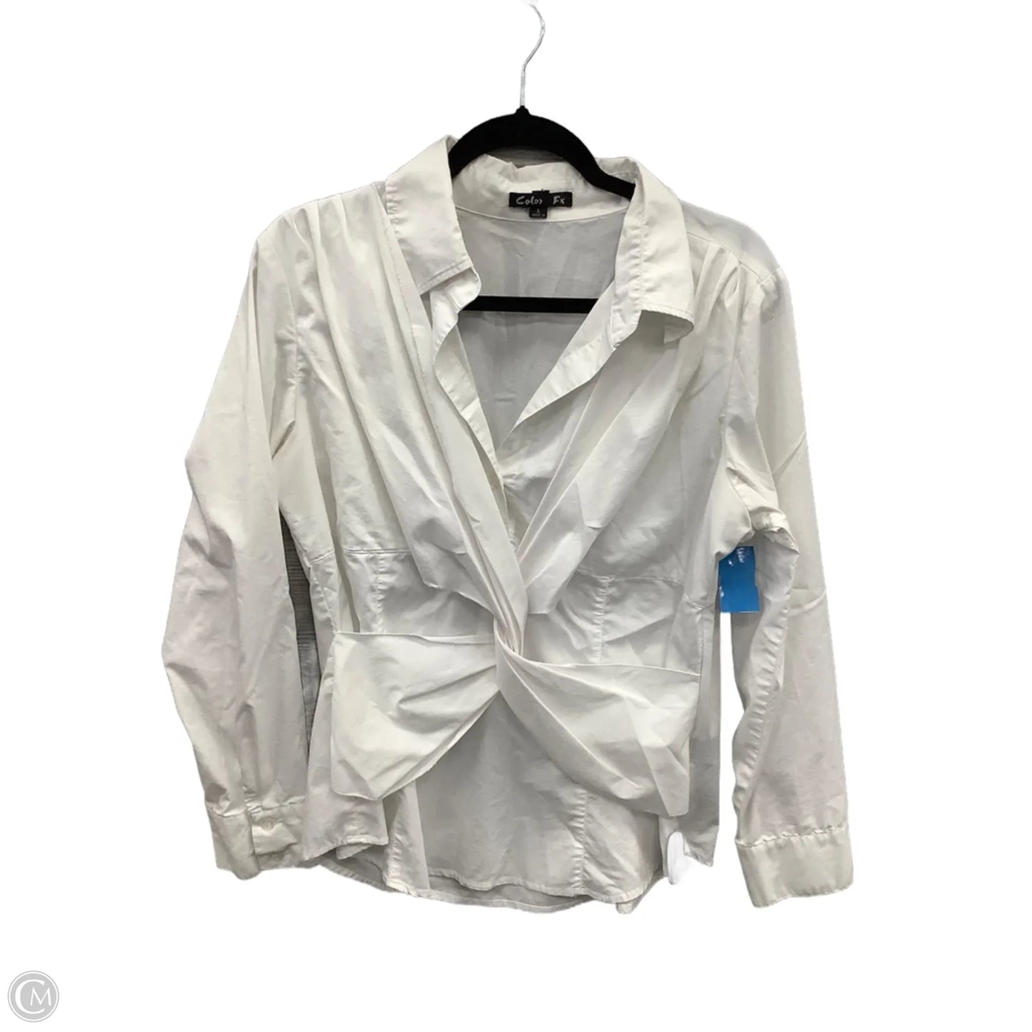 Top Long Sleeve By Cmf In White, Size: L