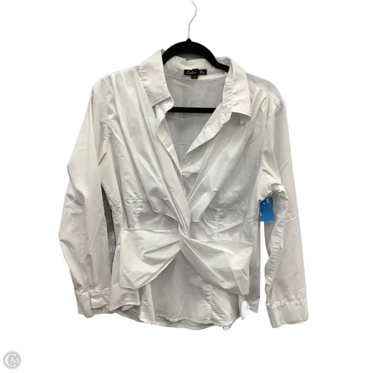 Top Long Sleeve By Cmf In White, Size: L
