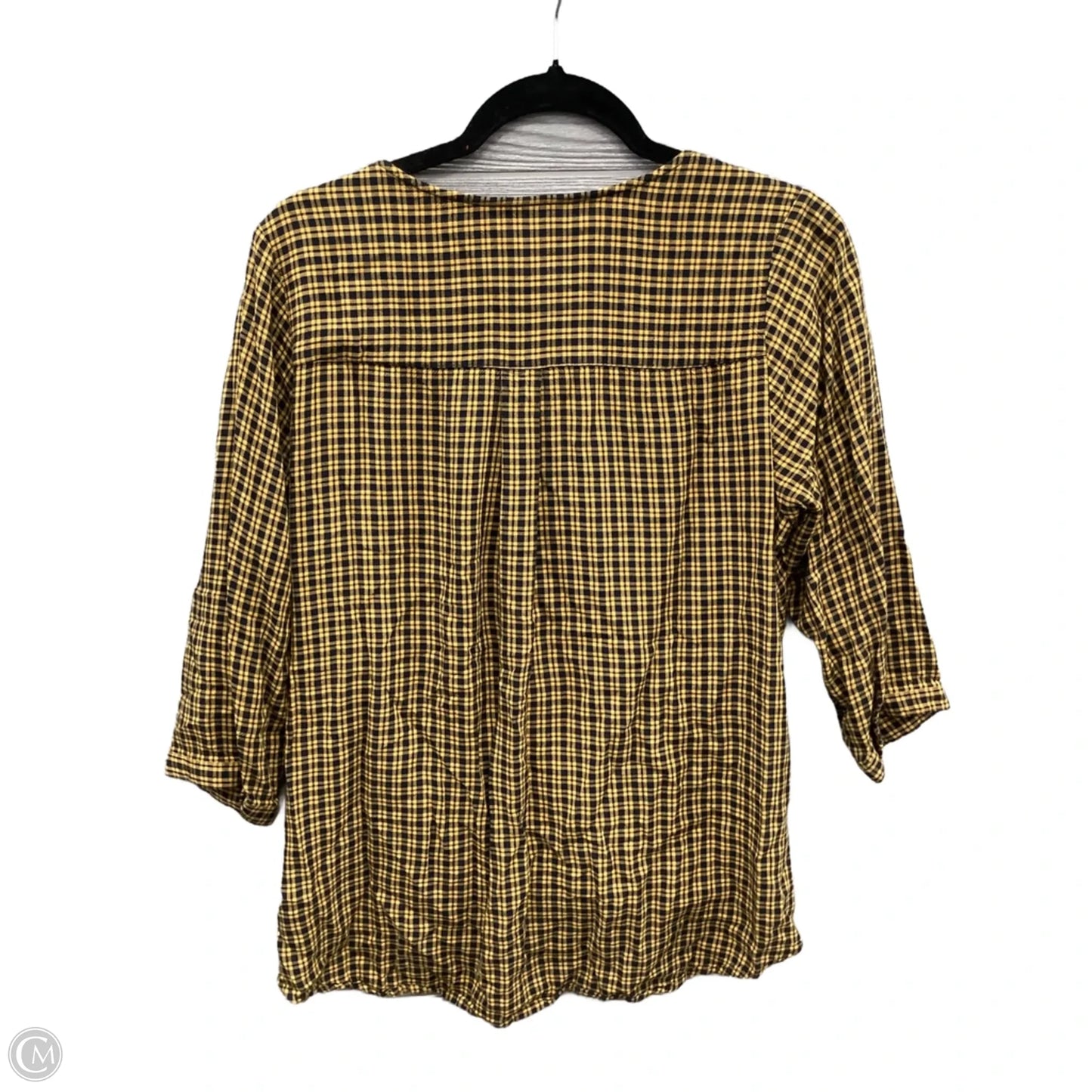 Top Long Sleeve By Christopher And Banks In Plaid Pattern, Size: M