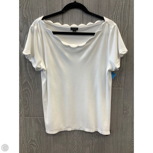 Top Short Sleeve By Ann Taylor In White, Size: L