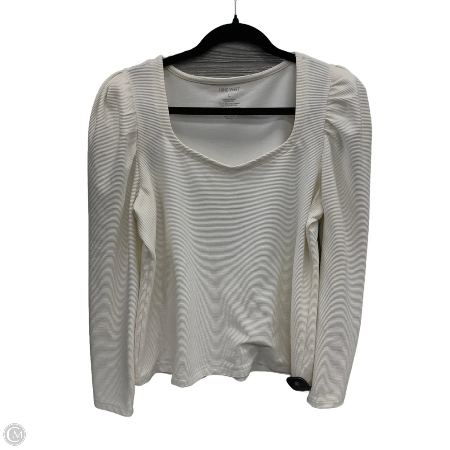 Top Long Sleeve By Nine West In Cream, Size: L