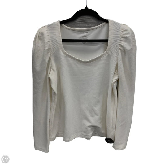 Top Long Sleeve By Nine West In Cream, Size: L