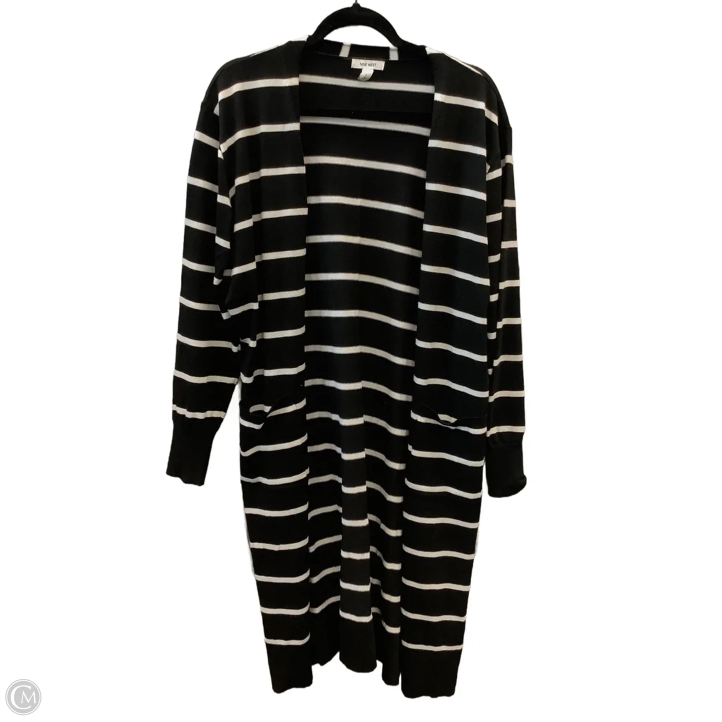 Cardigan By Nine West In Striped Pattern, Size: L