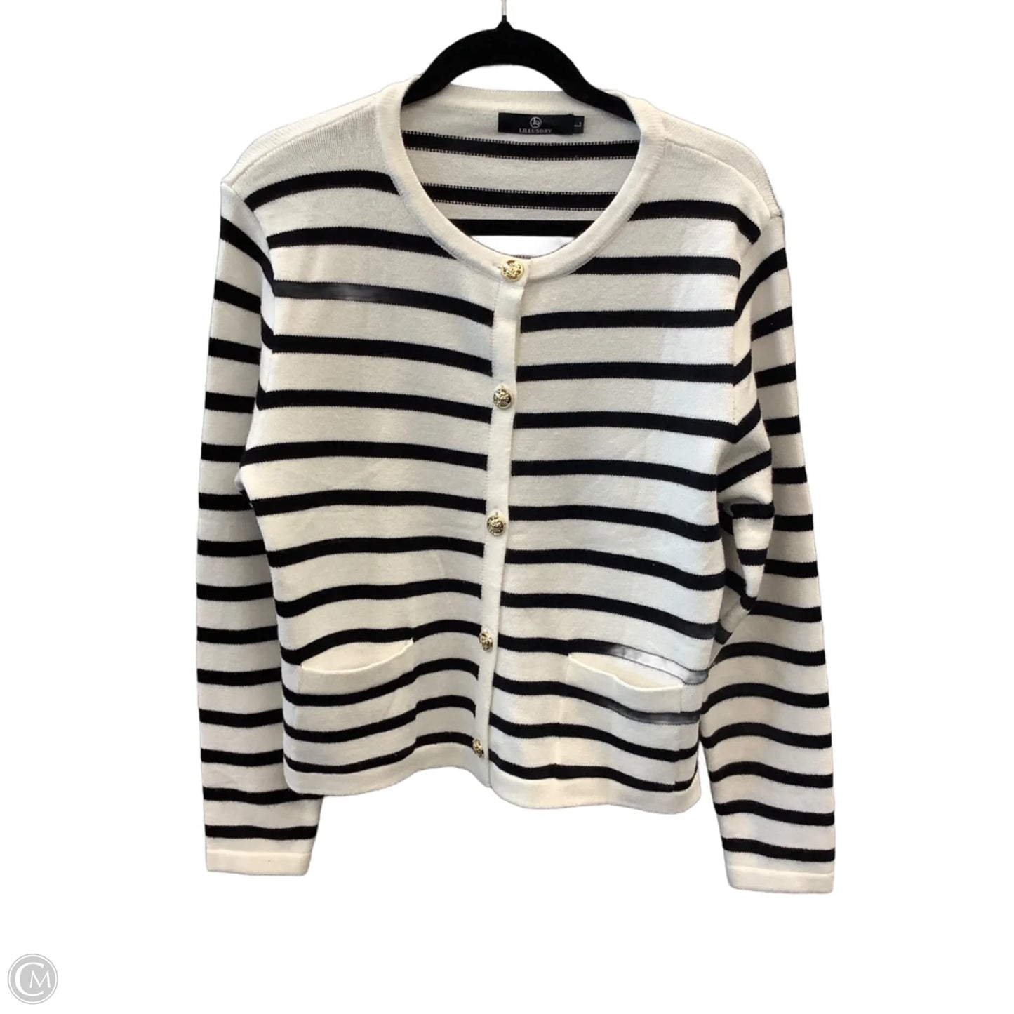 Cardigan By Lillusory In Striped Pattern, Size: L