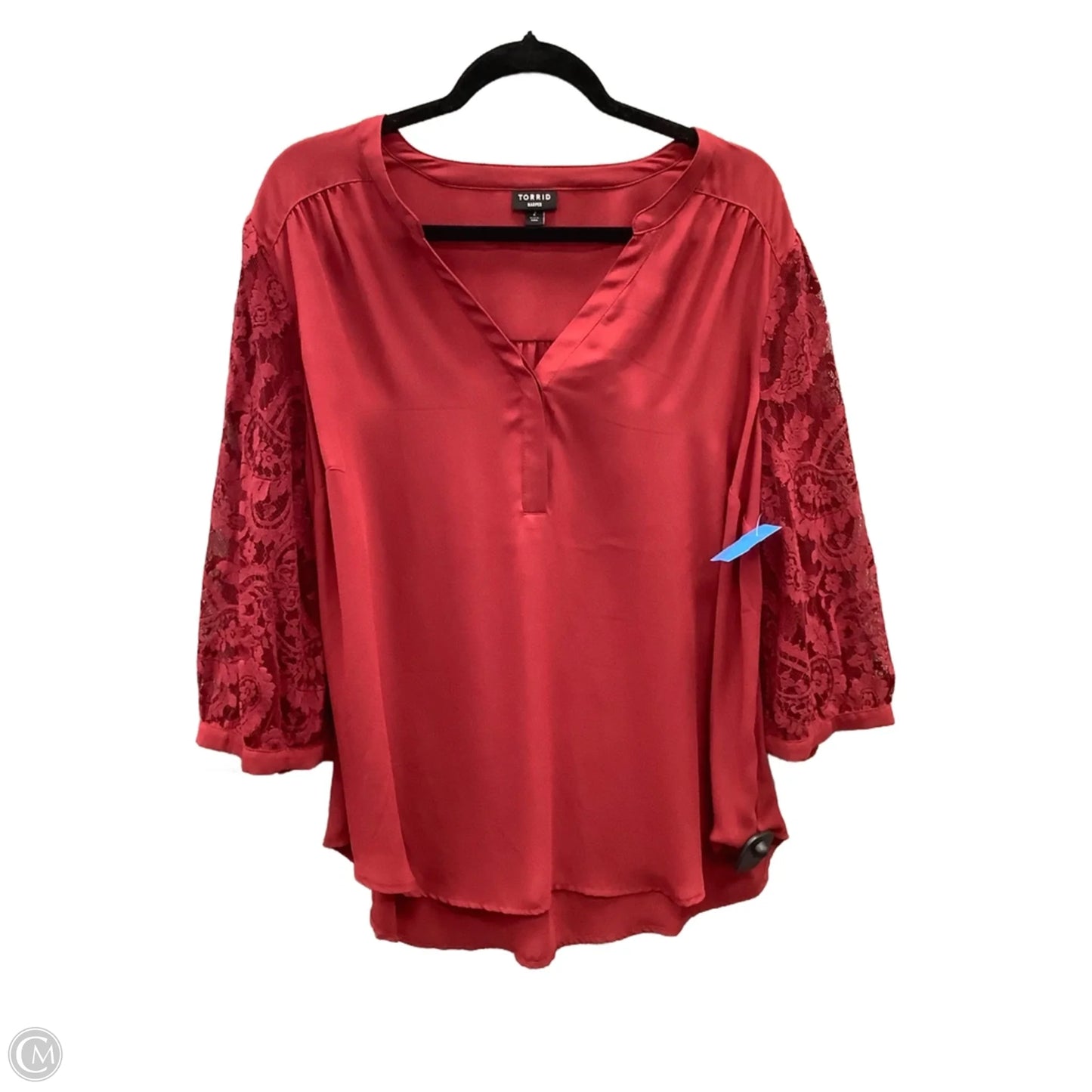 Top 3/4 Sleeve By Torrid In Red, Size: 2x