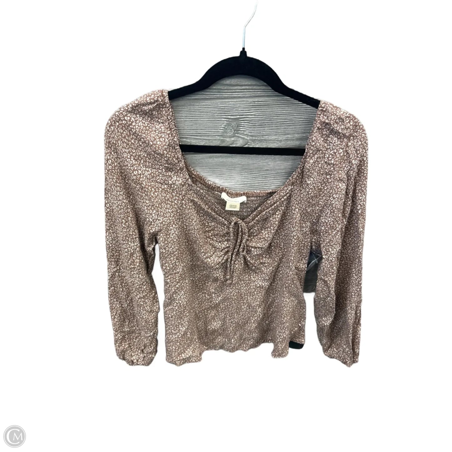 Top Long Sleeve By Urban Romantics In Brown, Size: L