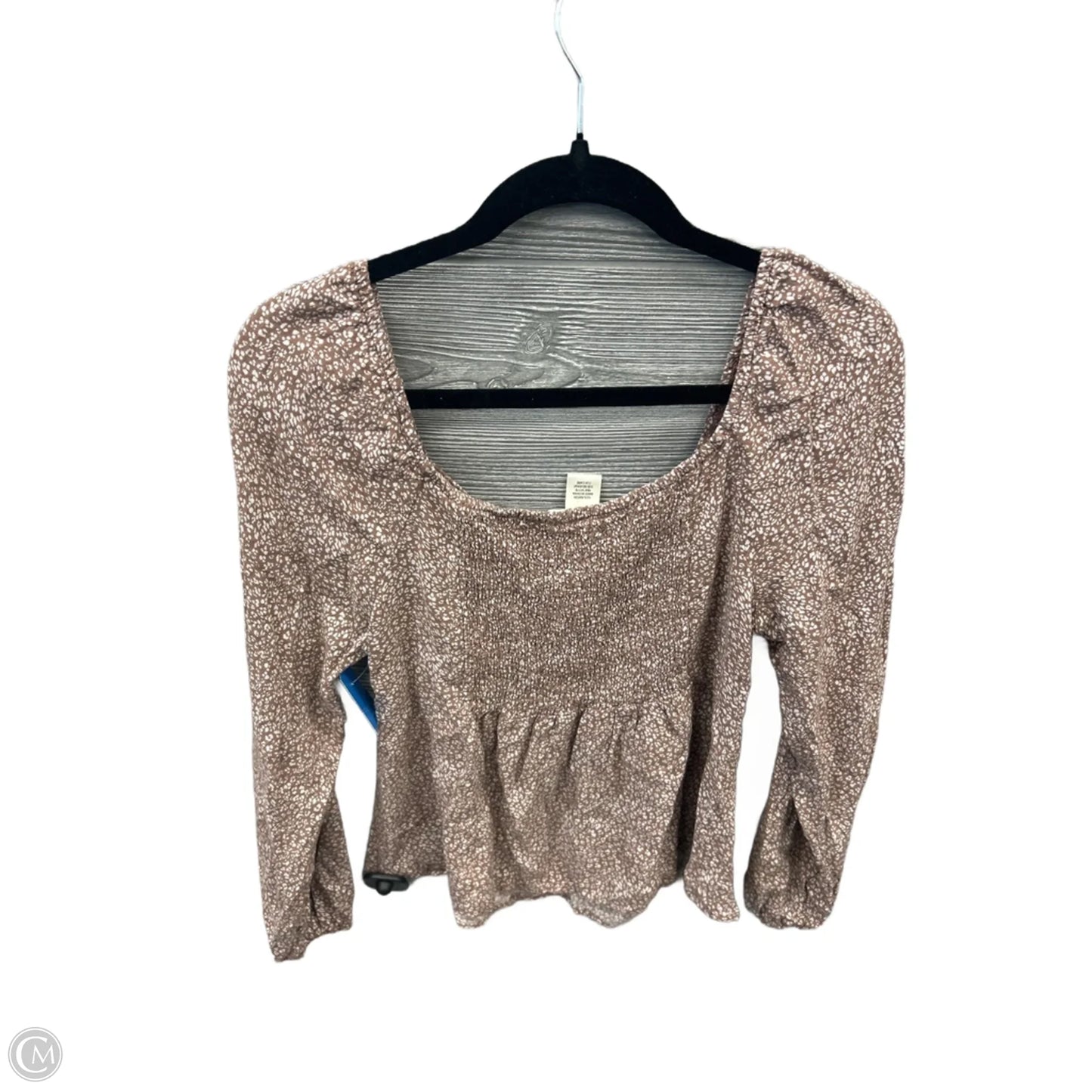 Top Long Sleeve By Urban Romantics In Brown, Size: L