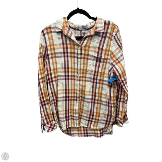 Top Long Sleeve By Sonoma In Plaid Pattern, Size: Xl
