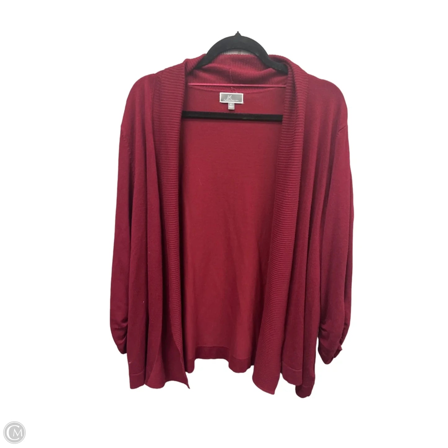 Cardigan By Jm Collections In Red, Size: Xl