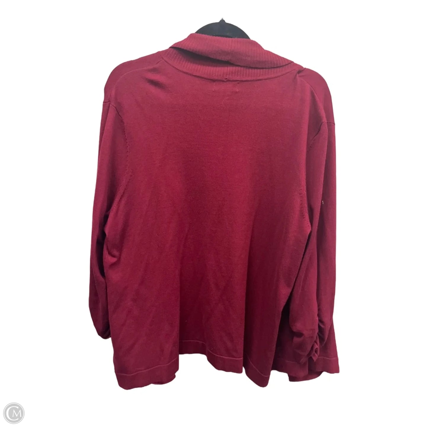 Cardigan By Jm Collections In Red, Size: Xl