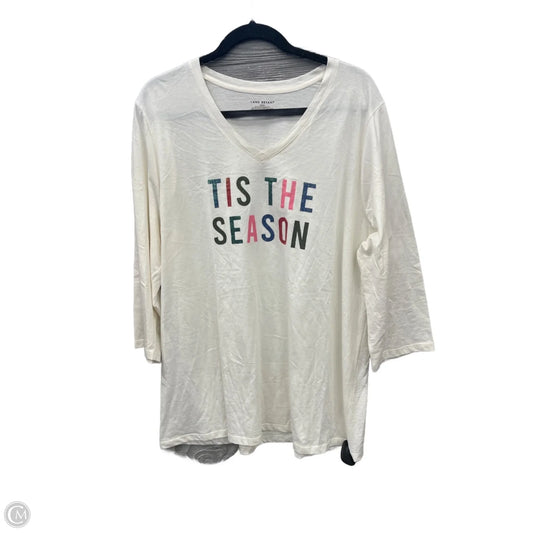 Top Long Sleeve By Lane Bryant In White, Size: 1x