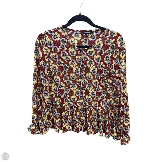 Top Long Sleeve By Madewell In Floral Print, Size: Xs