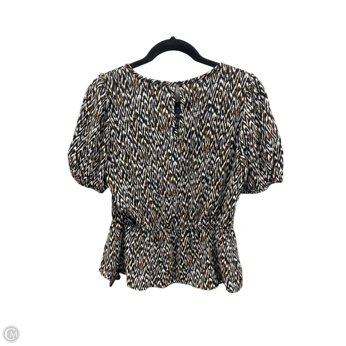 Top Short Sleeve By Nine West In Black & Brown, Size: M