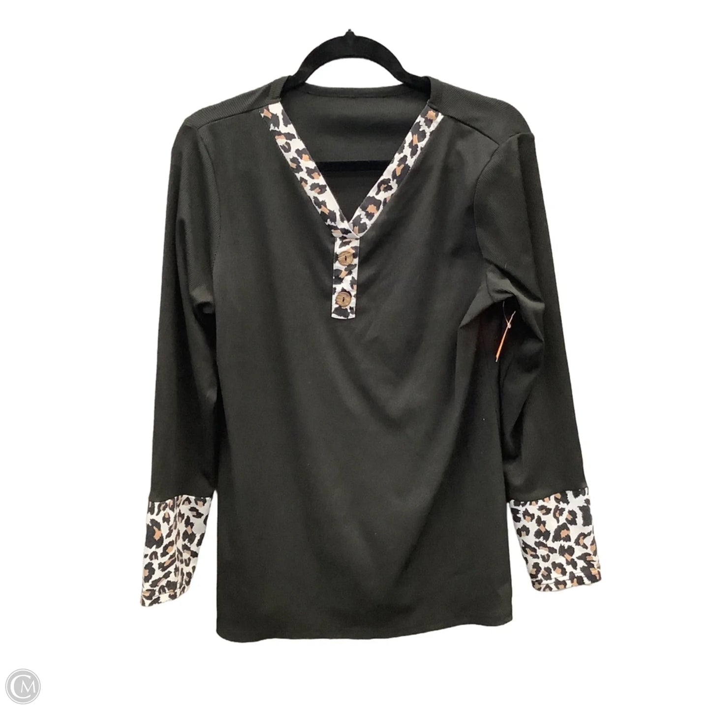 Top Long Sleeve By Cmf In Black, Size: L