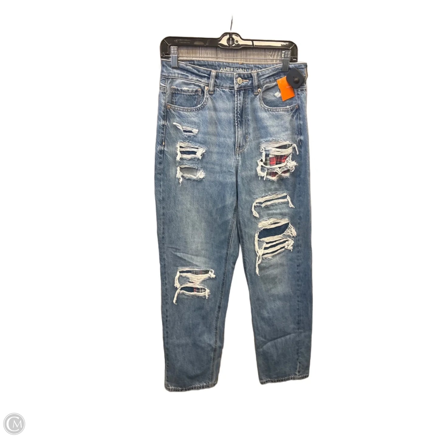 Jeans Straight By American Eagle In Blue Denim, Size: 8