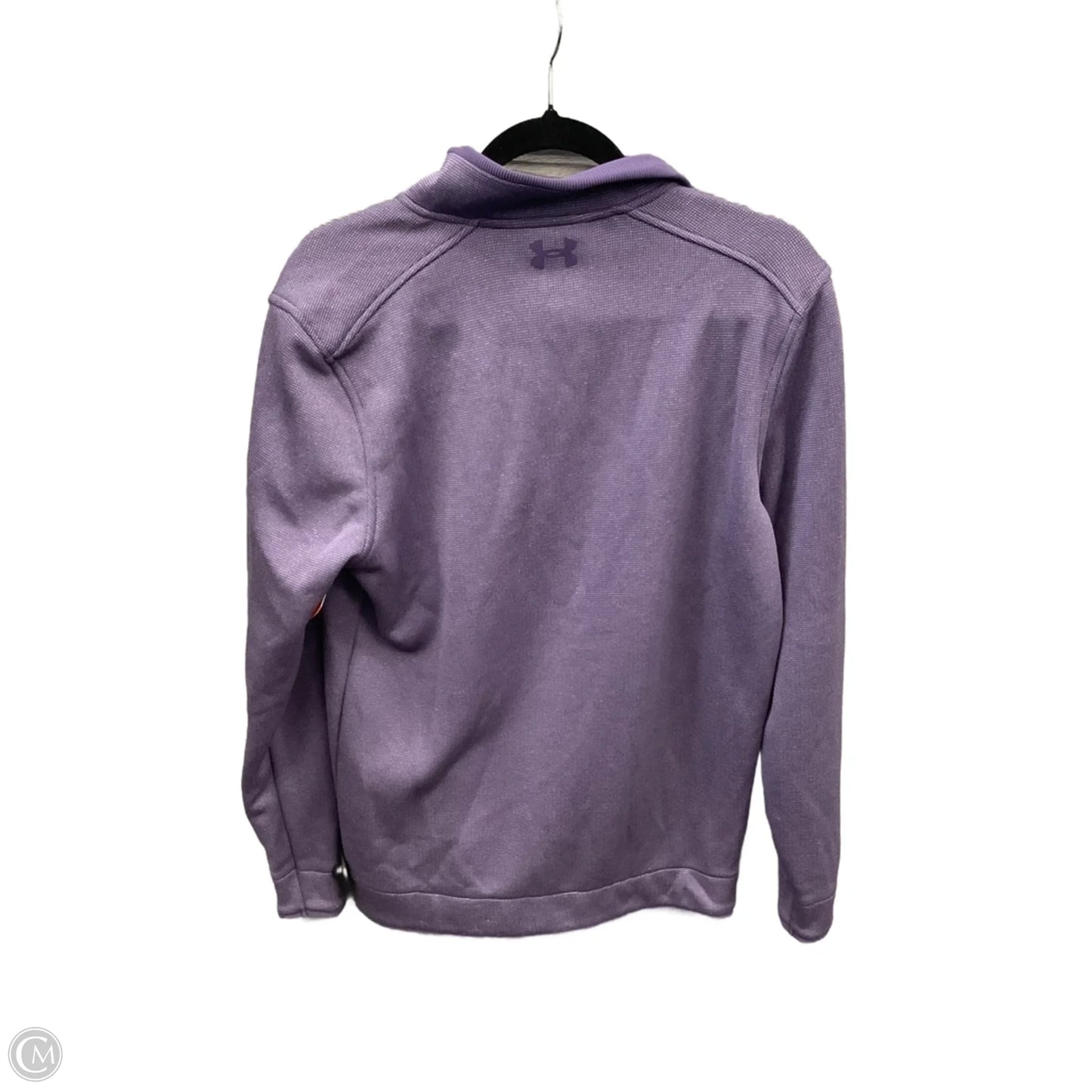 Athletic Top Long Sleeve Collar By Under Armour In Purple, Size: S