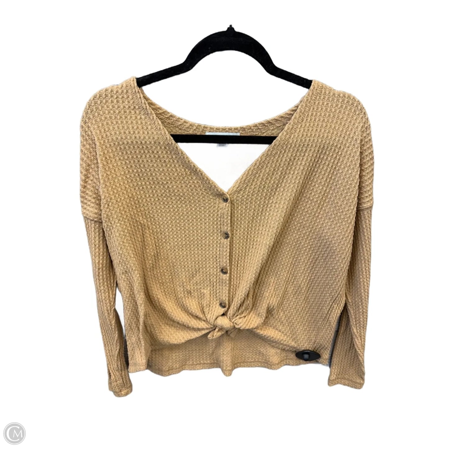 Top Long Sleeve By American Eagle In Brown, Size: Xs