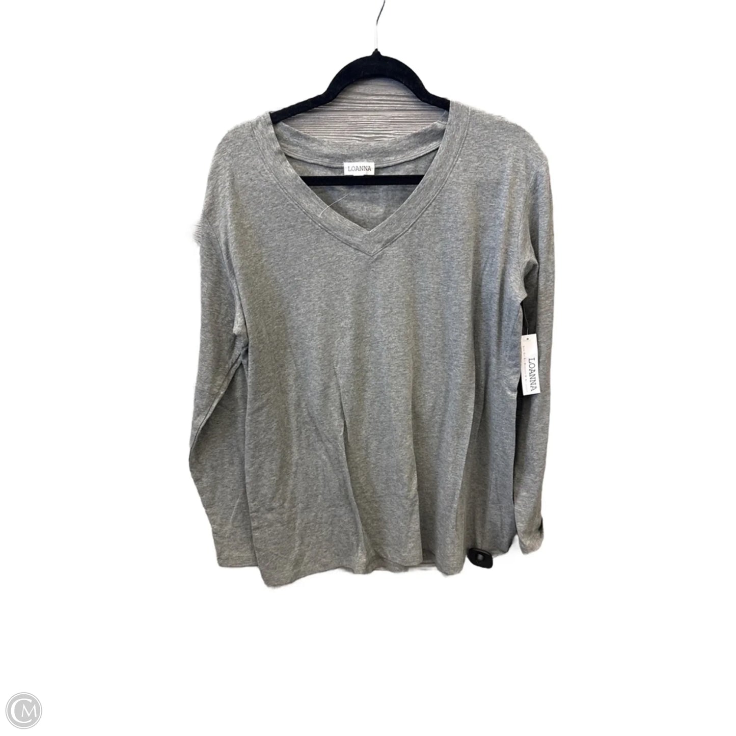 Top Long Sleeve By Clothes Mentor In Grey, Size: 1x