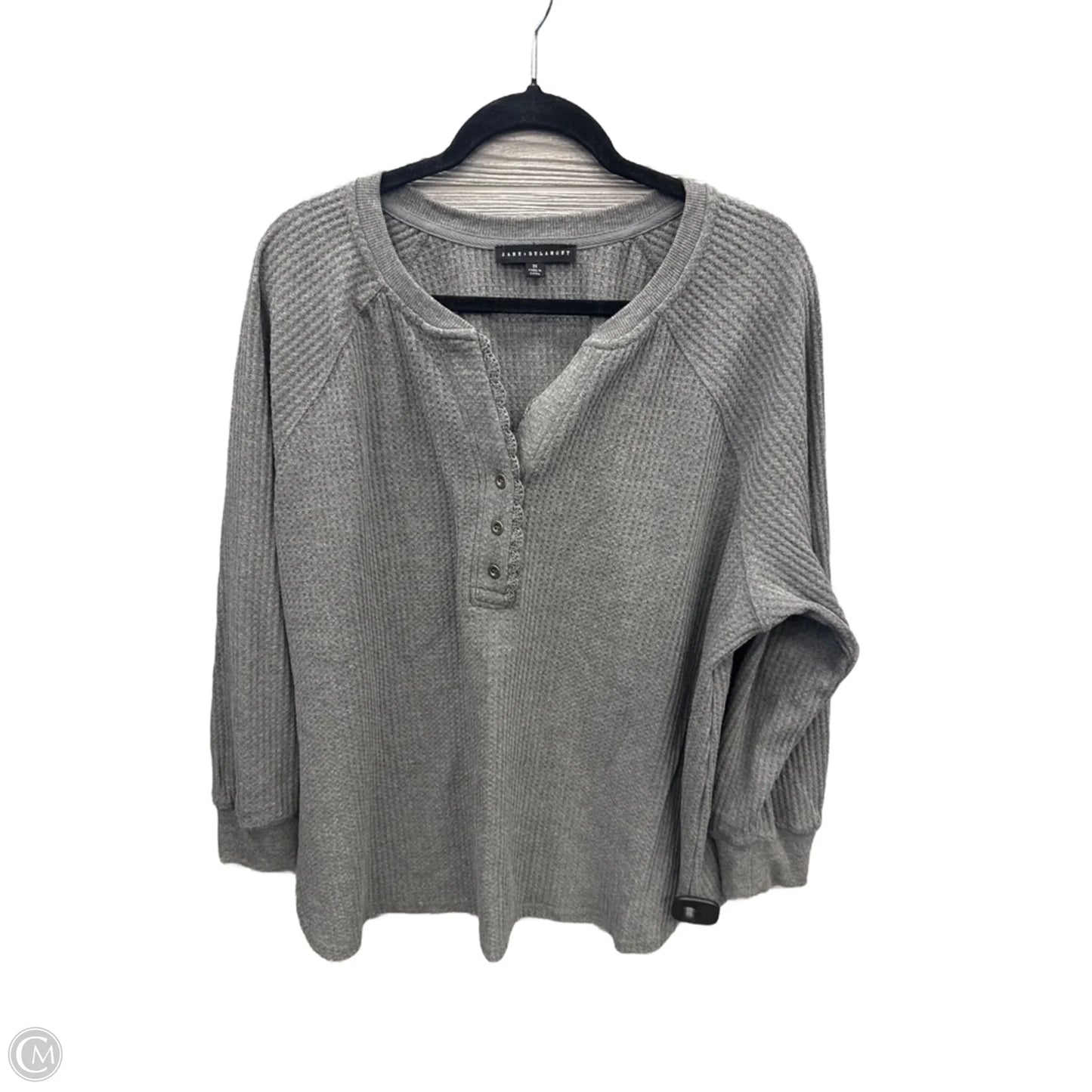 Top Long Sleeve By Jane And Delancey In Grey, Size: 2x
