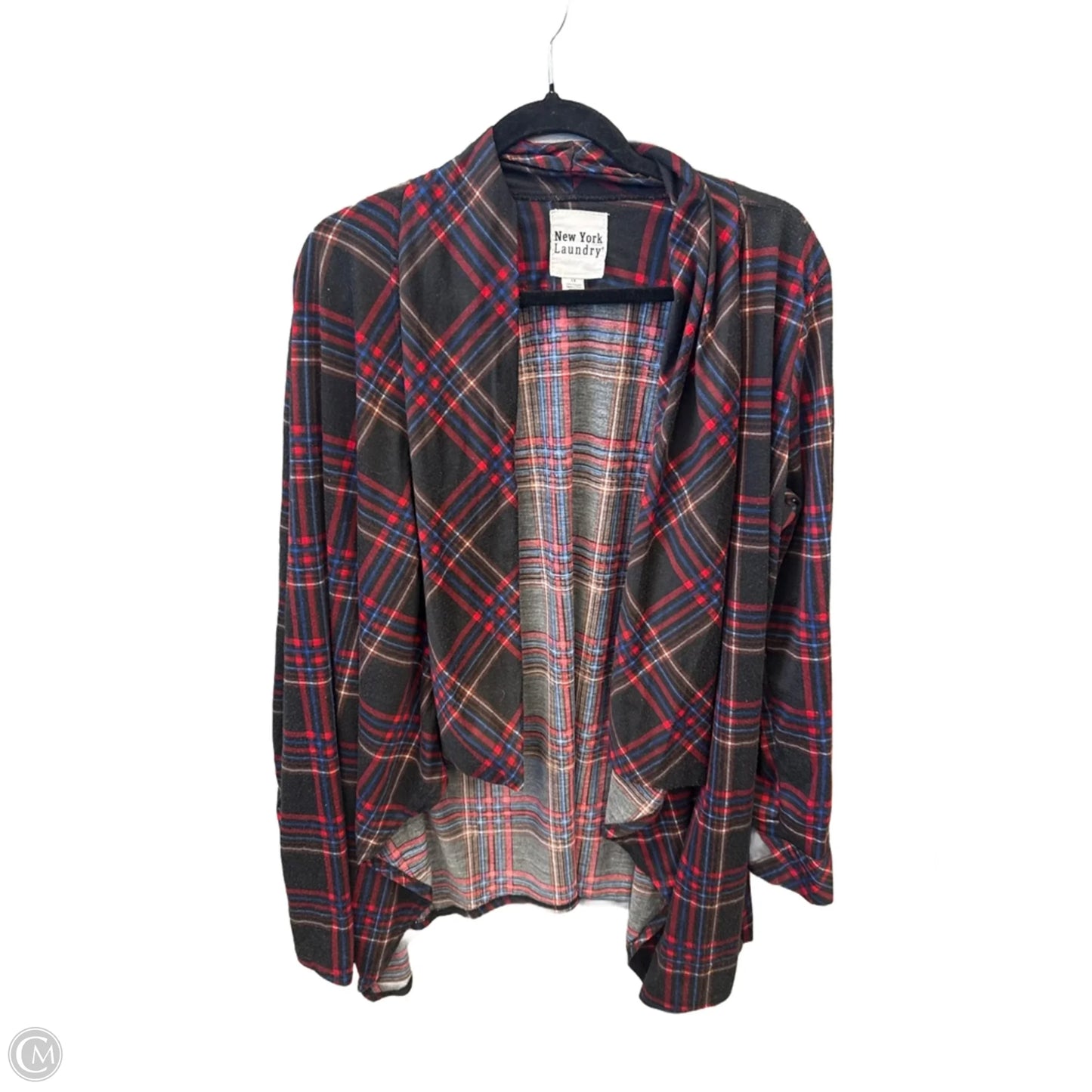 Cardigan By New York Laundry In Plaid Pattern, Size: 1x