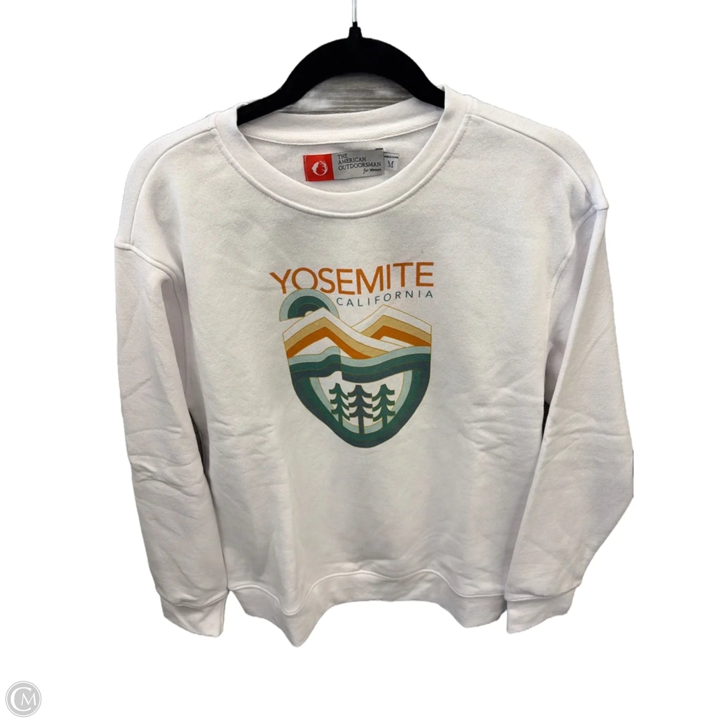 Sweatshirt Crewneck By Clothes Mentor In White, Size: M