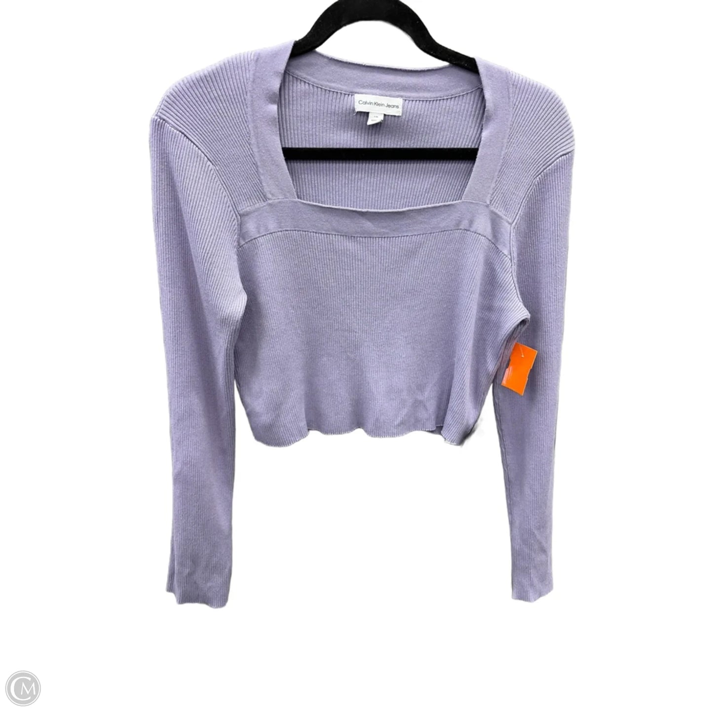 Top Long Sleeve By Calvin Klein In Purple, Size: L