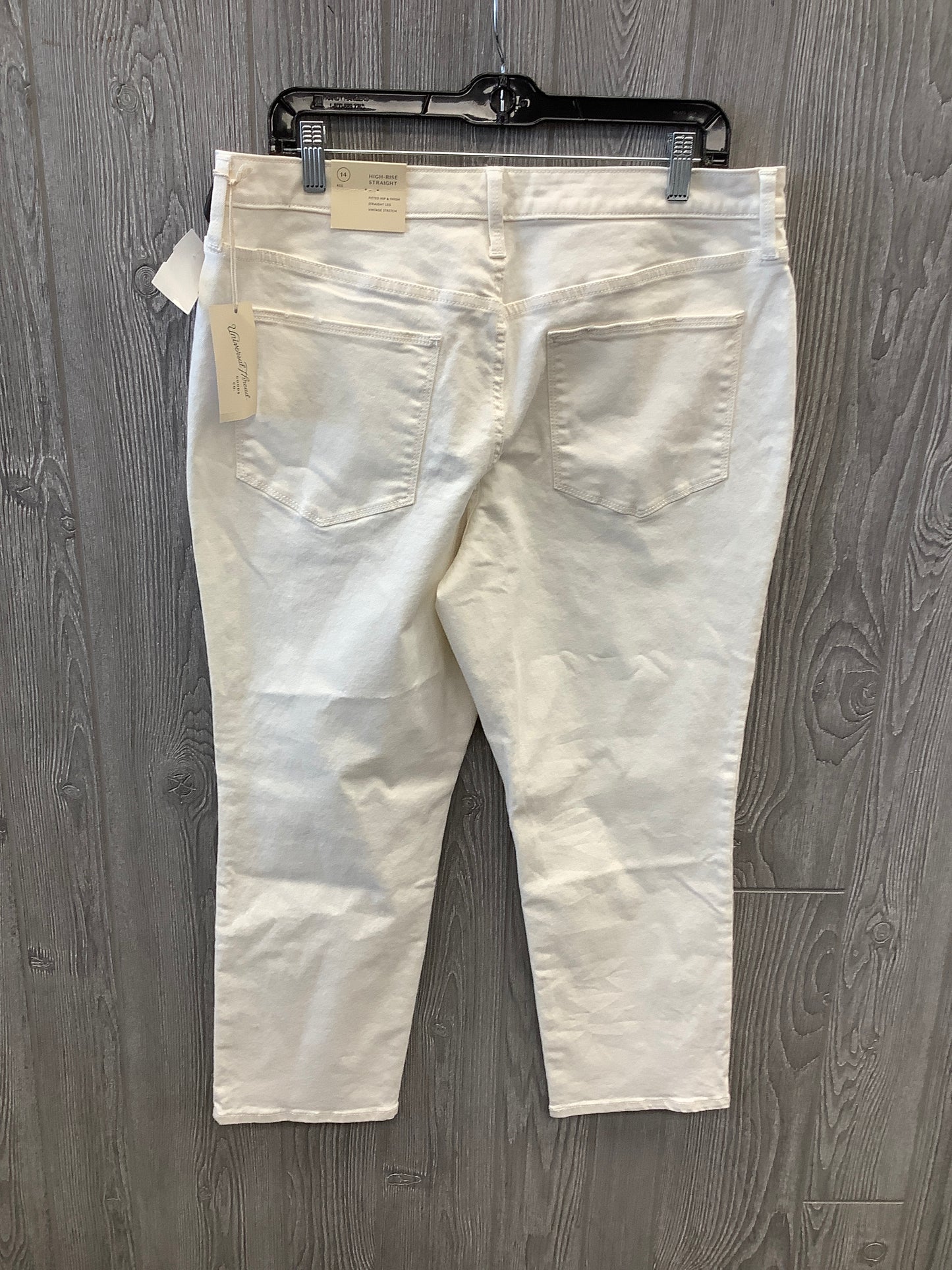 Jeans Straight By Universal Thread In Cream Denim, Size: 14