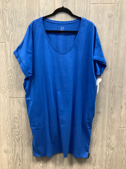 Dress Casual Midi By New York And Co In Blue, Size: Xxl