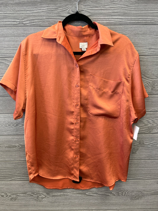 Top Short Sleeve By A New Day In Orange, Size: Xs