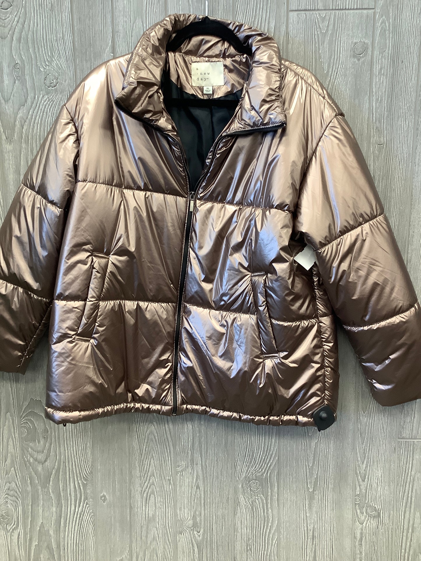 Jacket Puffer & Quilted By A New Day In Rose Gold, Size: Xl