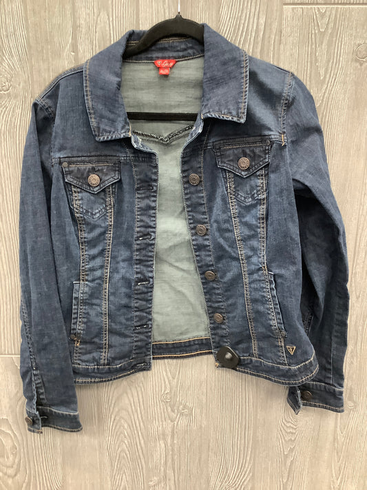 Jacket Denim By Guess In Blue Denim, Size: Xl