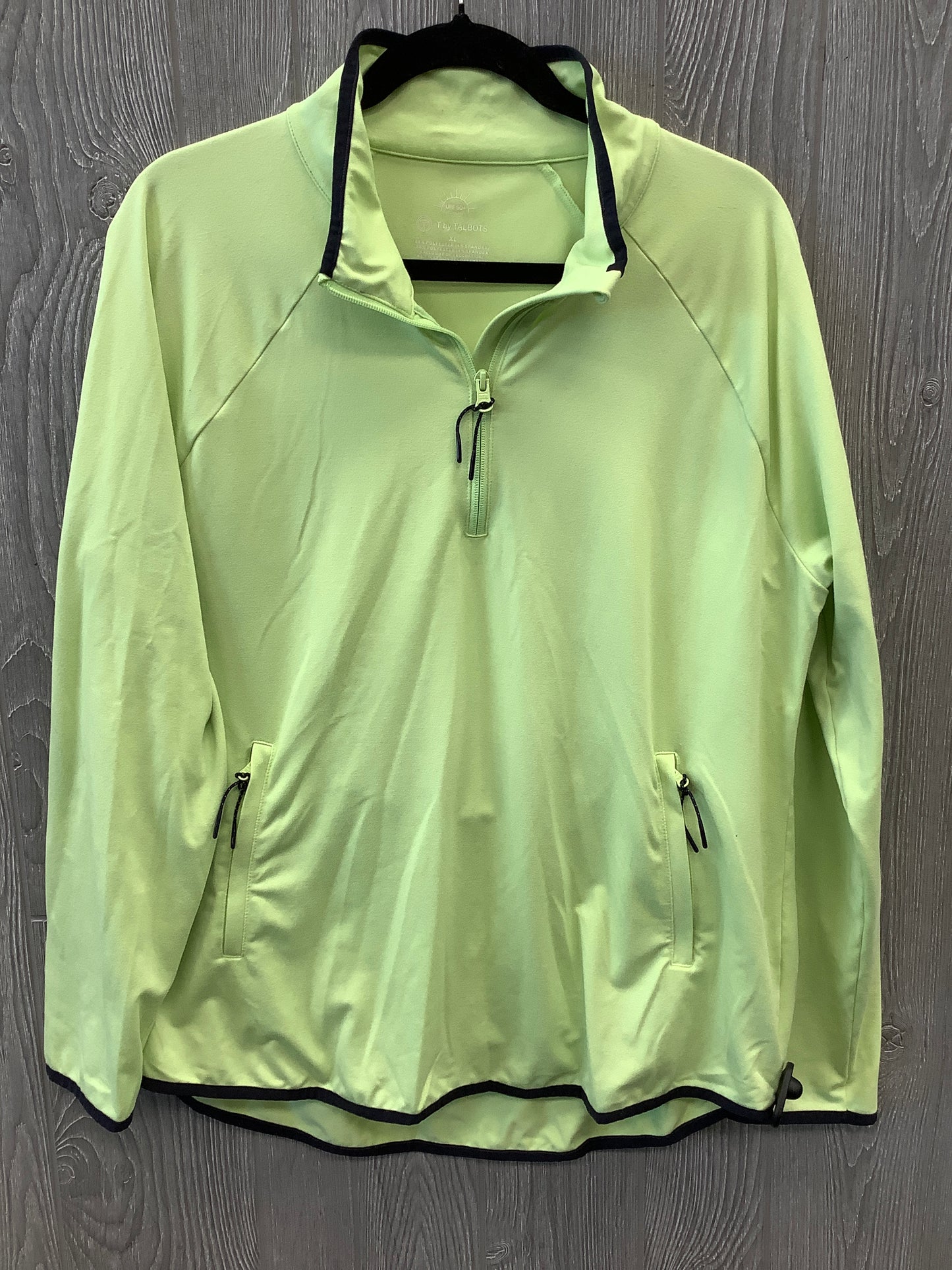 Athletic Top Long Sleeve Collar By Talbots In Green, Size: Xl