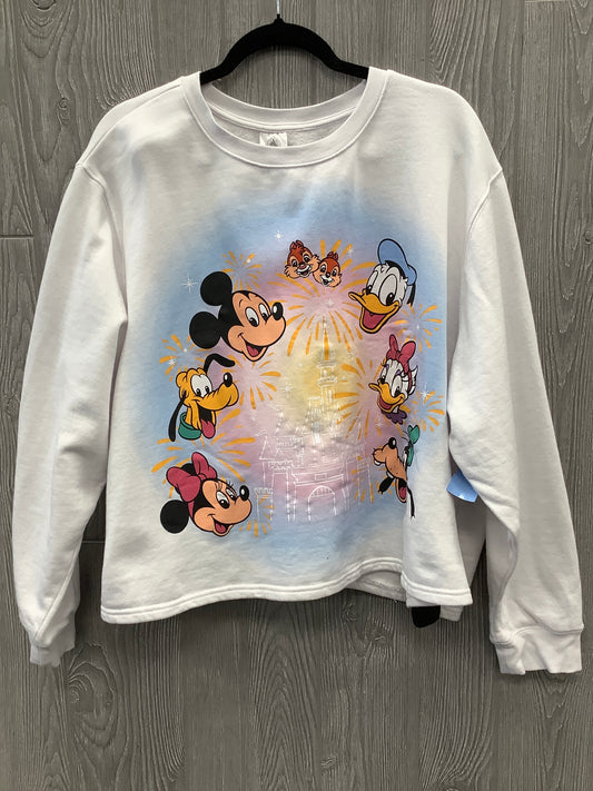 Sweatshirt Crewneck By Disney Store In White, Size: 3x