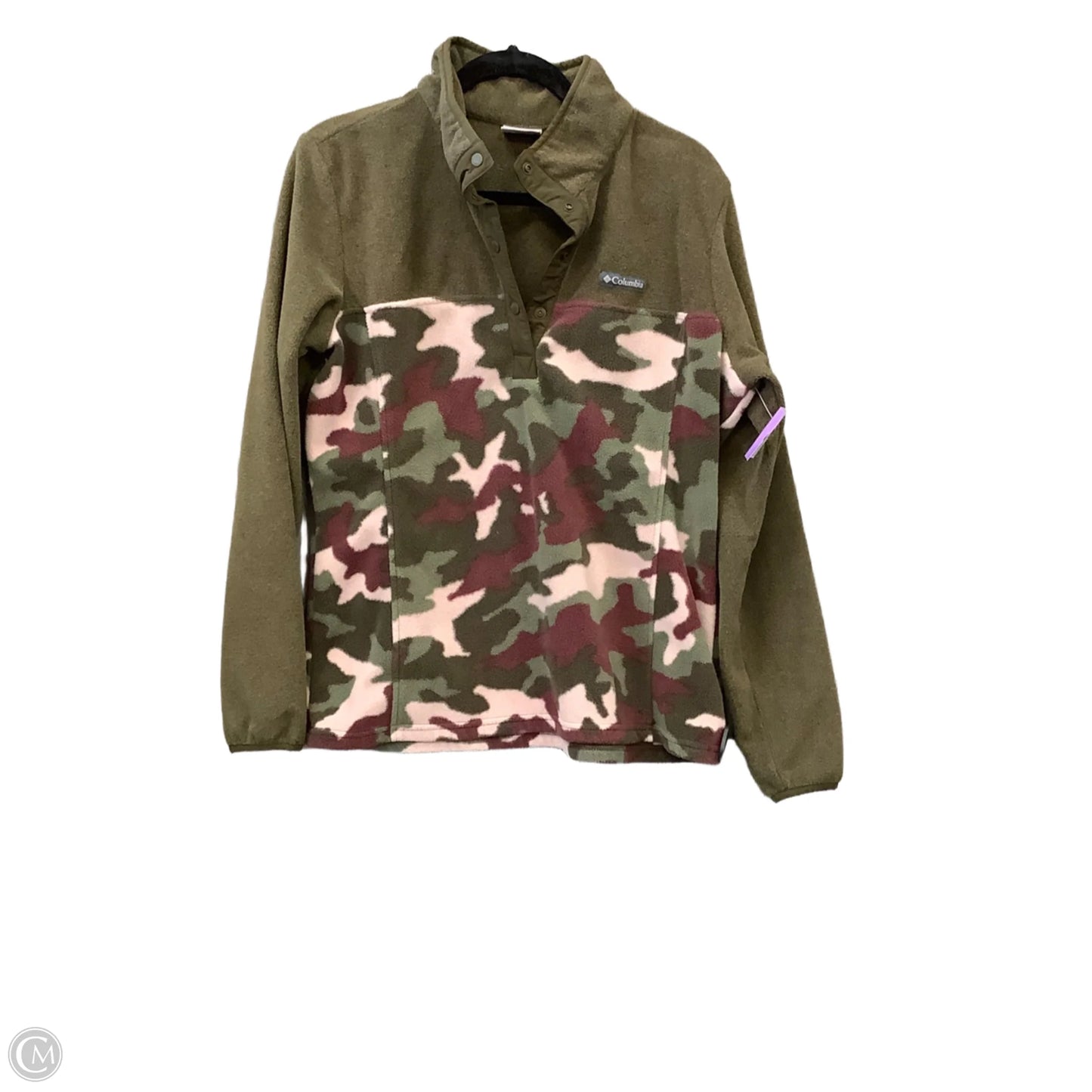 Athletic Sweatshirt Hoodie By Columbia In Camouflage Print, Size: L