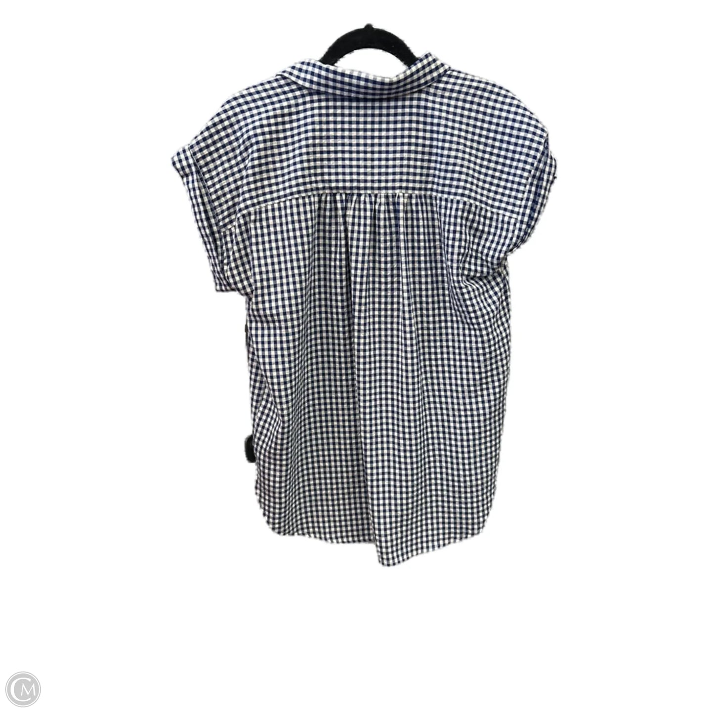 Top Short Sleeve By Loft In Plaid Pattern, Size: M