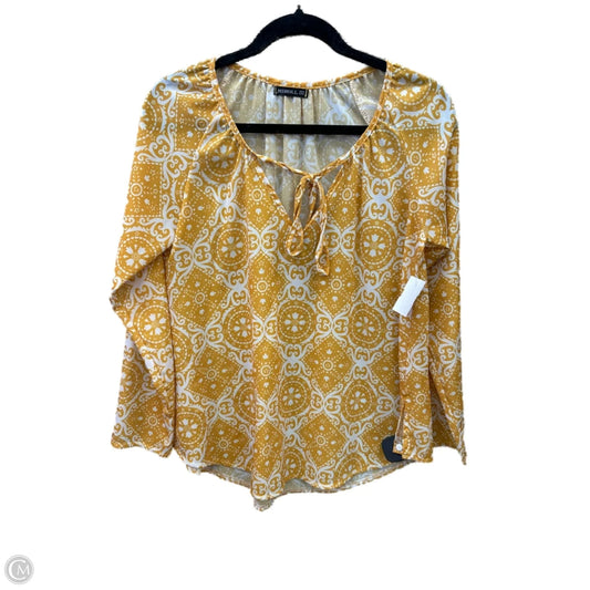 Blouse Long Sleeve By Clothes Mentor In Yellow, Size: S