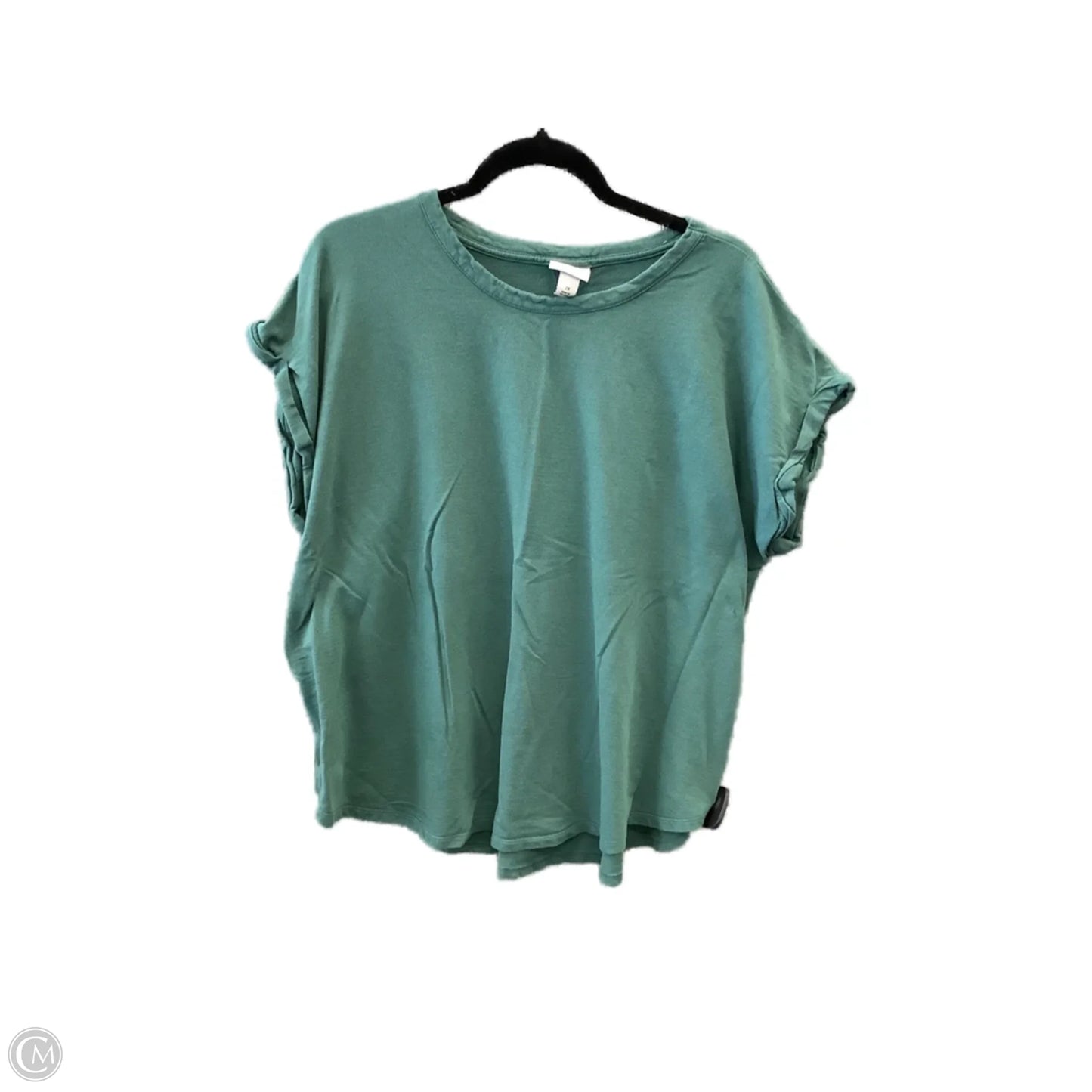 Top Short Sleeve By Ava & Viv In Green, Size: 2x