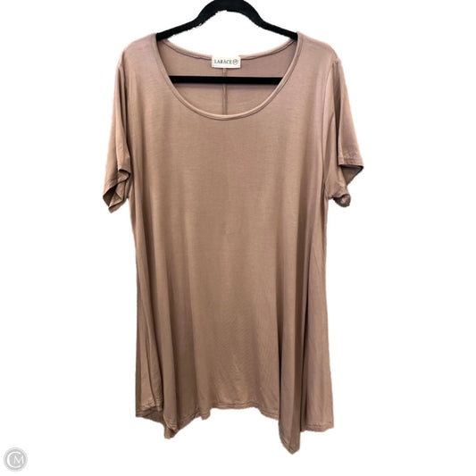 Top Short Sleeve Basic By Clothes Mentor In Taupe, Size: 3x