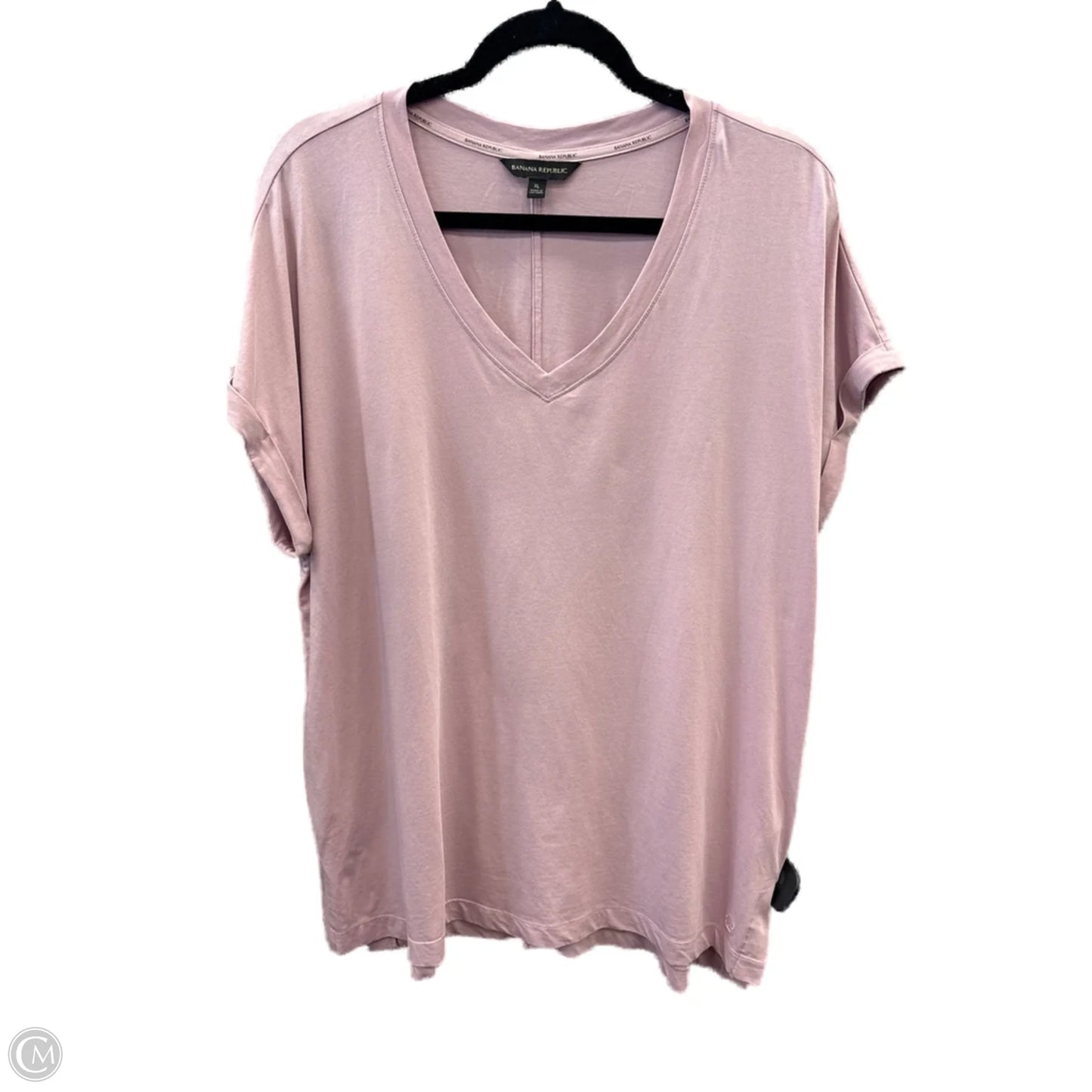 Top Short Sleeve Basic By Banana Republic In Pink, Size: Xl