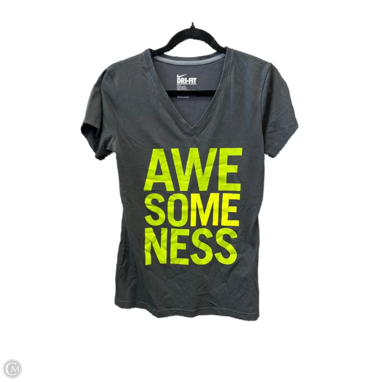 Athletic Top Short Sleeve By Nike Apparel In Grey, Size: M