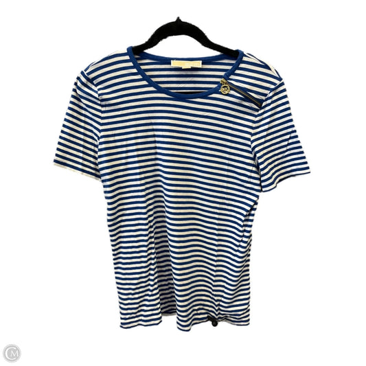 Top Short Sleeve By Michael By Michael Kors In Striped Pattern, Size: L