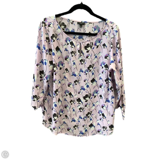 Blouse 3/4 Sleeve By Talbots In Purple, Size: Lp