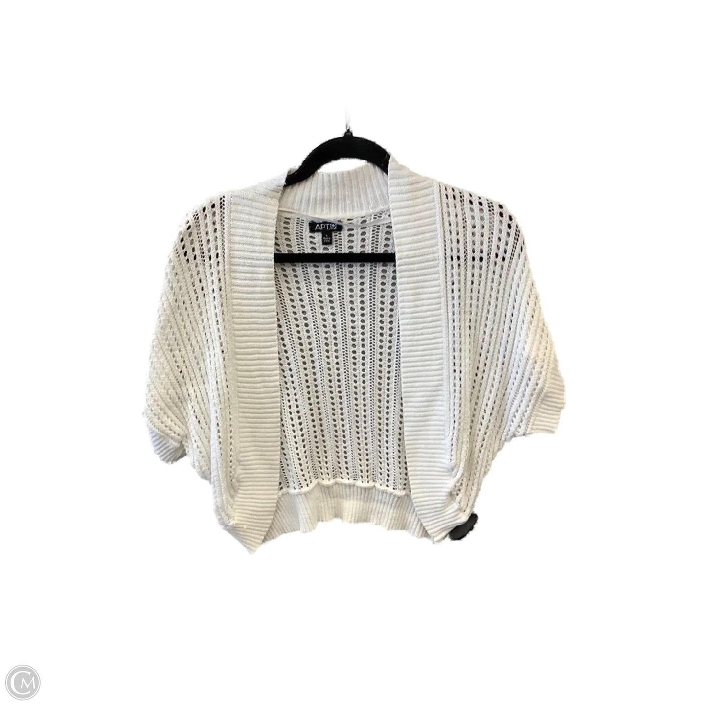 Sweater Cardigan By Apt 9 In White, Size: L