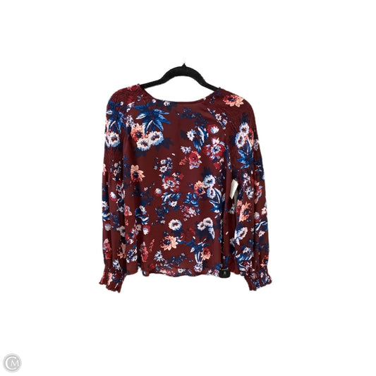 Blouse Long Sleeve By Ana In Floral Print, Size: M