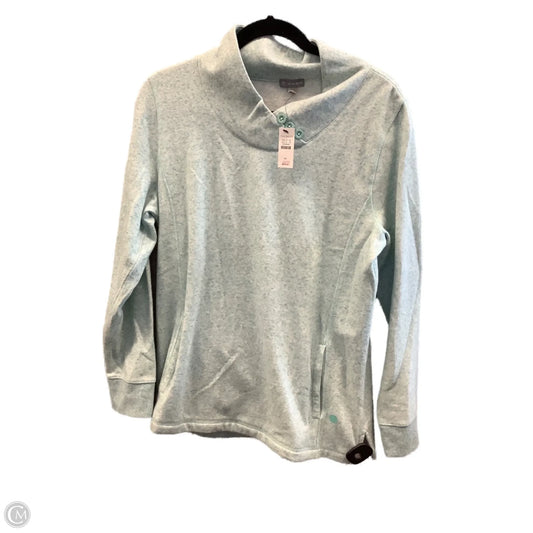 Top Long Sleeve By Talbots In Blue & White, Size: M