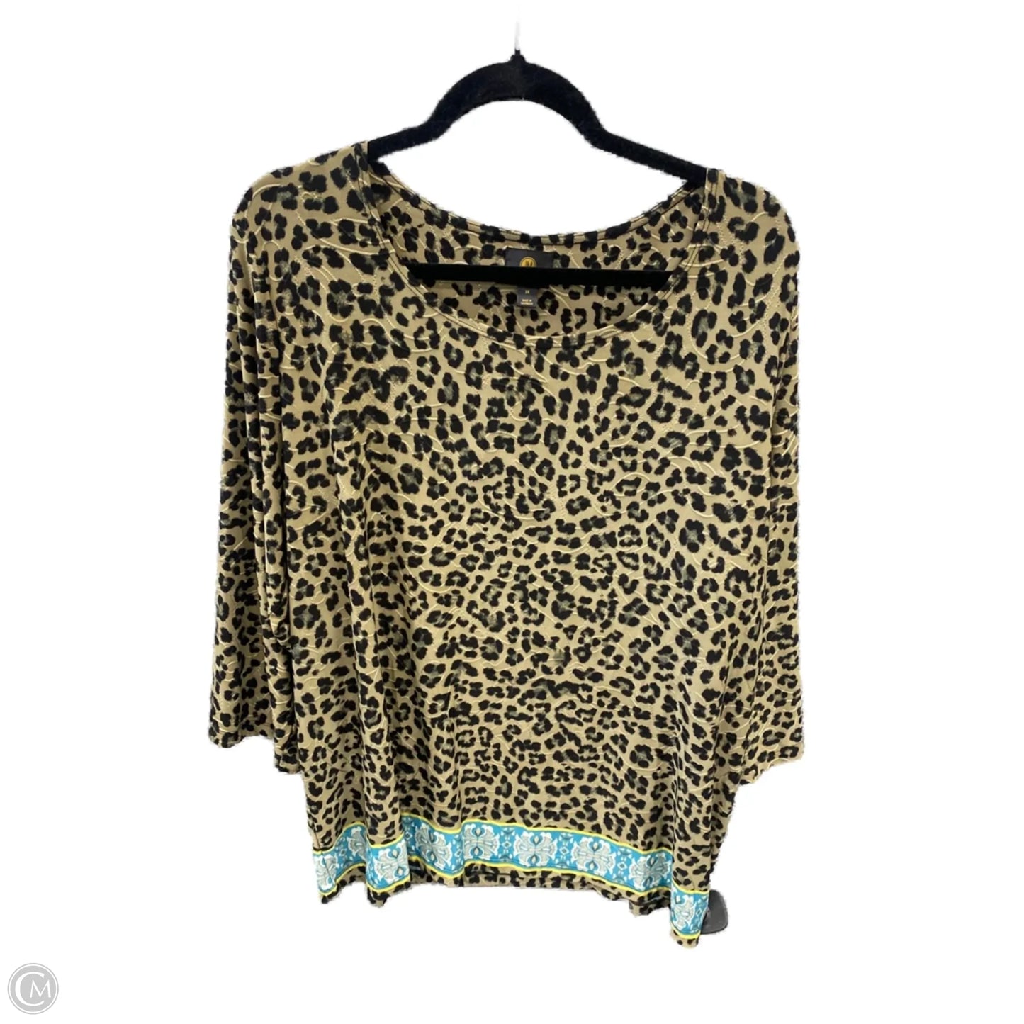 Top Long Sleeve By Jm Collections In Animal Print, Size: 3x